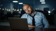 © Iryna - Exhausted Caucasian man asleep with laptop open at office desk, overwork and corporate burnout in workplace