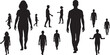 © MonoVector - Silhouettes of people walking in various directions together freely