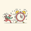 © Slon - Flat Vector Deadline Rush Chase Scene