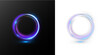 © NAUM - Neon circular light ring with purple and blue glow. Futuristic energy halo with smooth motion blur, perfect for sci-fi interfaces, HUD elements, portals and universal background overlays.