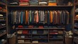 © HA THOLIYA - Second-Hand Clothing and Used Wardrobe Concept – Circular Fashion, Sustainable Shopping, and Eco-Friendly Clothing Recycling in a Zero-Waste Retail Top View