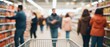 © 69 - Shopping Scene in Supermarket with Blurred Background People and Shopping Cart