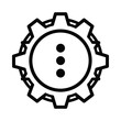 © NorStock - Gear icon with three dots inside, simple flat vector illustration