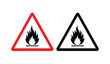 © rsvect02 - Warning signs with flame icons in red and black triangles