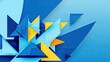 © Rohmat - A vibrant abstract geometric composition with blue and yellow shapes
