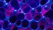 © tya - A vibrant abstract image of purple and blue cells under a microscope