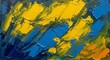 © Isnaini - Vibrant Abstract Art with Yellow and Blue.