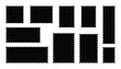 © GoDesigner - Blank postage stamps set of various sizes and shapes with serrated edges postal backgrounds