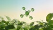 © Helen - Green molecular structure above leaves