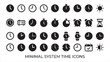 © TosherAsh - Minimal system time icons collection displaying various clocks stopwatch hourglass and calendar