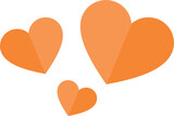Orange heart love line art  