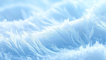 Naklejka na meble Delicate frost patterns shimmering on a frosty, icy surface