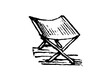 © Timofeeff - A simple folding chair with cross-frame design, showing portable seating furniture and practical craftsmanship, old vintage illustration, 1897