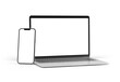 © sdecoret - Mobile phone and laptop isolated on transparent background 3d rendering