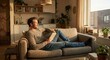 © abc123man - Reading a book in a cozy living room home lifestyle photography indoor relaxation
