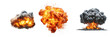© Akbar - powerful and realistic large-scale explosions with intense fire and billowing smoke clouds against a black backdrop.