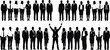© Mst Hosnara Khatun - Business people silhouette set with diverse corporate team standing together professional office workers group isolated on white background vector illustration