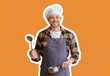 © Pixel-Shot - Portrait of male chef on color background