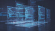 © Alex - Holographic screens displaying programming code futuristic digital interface for data analysis and software development abstract.