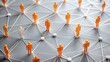 © EtiAfrose - A network of connected people standing on a web of lines and nodes
