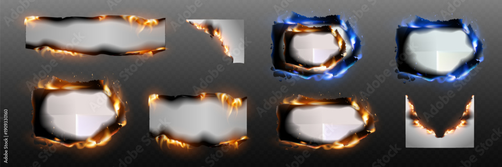Burn Paper Frame Design Burning paper frames and holes with scorched edges Stock Vector | Adobe ...