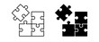 © Evgeny - Puzzle pieces vector set. Outline Puzzle illustration