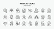 © Sameer Talib - Vector Illustration Panic Attacks Line Icon Set Anxiety Mental Health