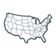 © Irfanan - USA Map Outline Grey States and Borders on White