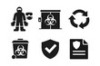 © polgin - Biohazard safety and protection icons for medical waste management, vector illustration
