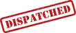 © designboundary - Red rubber stamp with the word Dispatched prominently displayed on a clean white surface