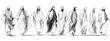 © AI PIC - Jesus and his followers with the disciples hand drawn vector illustration God wisdom teacher