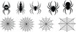© Robul - Spider and spider web silhouettes set, black scary arachnid icons, Halloween horror elements illustration isolated on white background vector