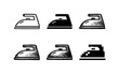 © 123levit - Collection of six different iron icons in various styles and textures on a white background