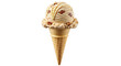 © Cristian - Butter pecan ice cream cone isolated PNG, delicious dessert with nuts and caramel drizzle on transparent background
