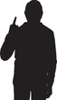 © Curto - vector,silhouette of a a man raising his index finger