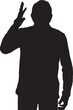 © Curto - vector,silhouette of a annoying man with the raised hand