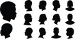© Charutha - African american people head silhouettes vector icon set profiles