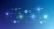 © Ijaz - Modern network diagram with glowing blue and green connections