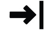 © GraphicsZone - A minimalist, graphic illustration rendered in a clean, vector art style, featuring a bold, solid black arrow pointing directly to the right, its shaft thick and its arrowhead sharp and angular.