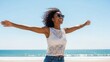 © sergiokat - Woman Happy Beach Arms Wide Open