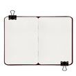 © 7nov.studio - Blank note paper sheet with clip isolated as an open notebook page for office and education use