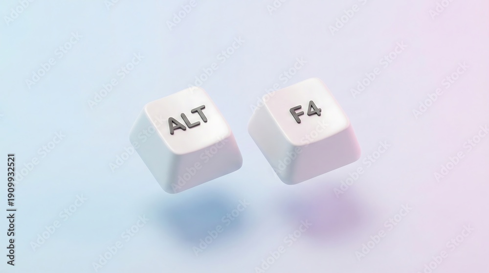 Illustration Stock Alt F4 Keyboard Keys Floating on Gradient Background ...