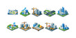 © BlaBla Car - Urban planning 3d icon set. City development, construction icons collection