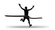 © Apolobay - Man Crossing Finish Line Silhouette.