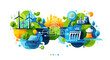 © Fozila - Sustainable future technology eco city with renewable energy and smart infrastructure