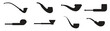 © Odb - set of isolated icons on a theme smoking pipe