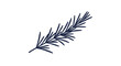 © Tm Studio - A simple dark blue illustration of a rosemary sprig on a white background