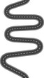 © AbuHuraira - Curvy roadway elements, winding road icon vector. top view asphalt road vector template.