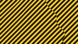 © lisa - Diagonal black stripes on yellow background, interrupted by wavy, vertical line separation in the middle