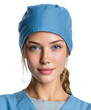 © Val - Healthcare professional in scrubs hospital portrait bright lighting confidence, isolated on transparent background, png